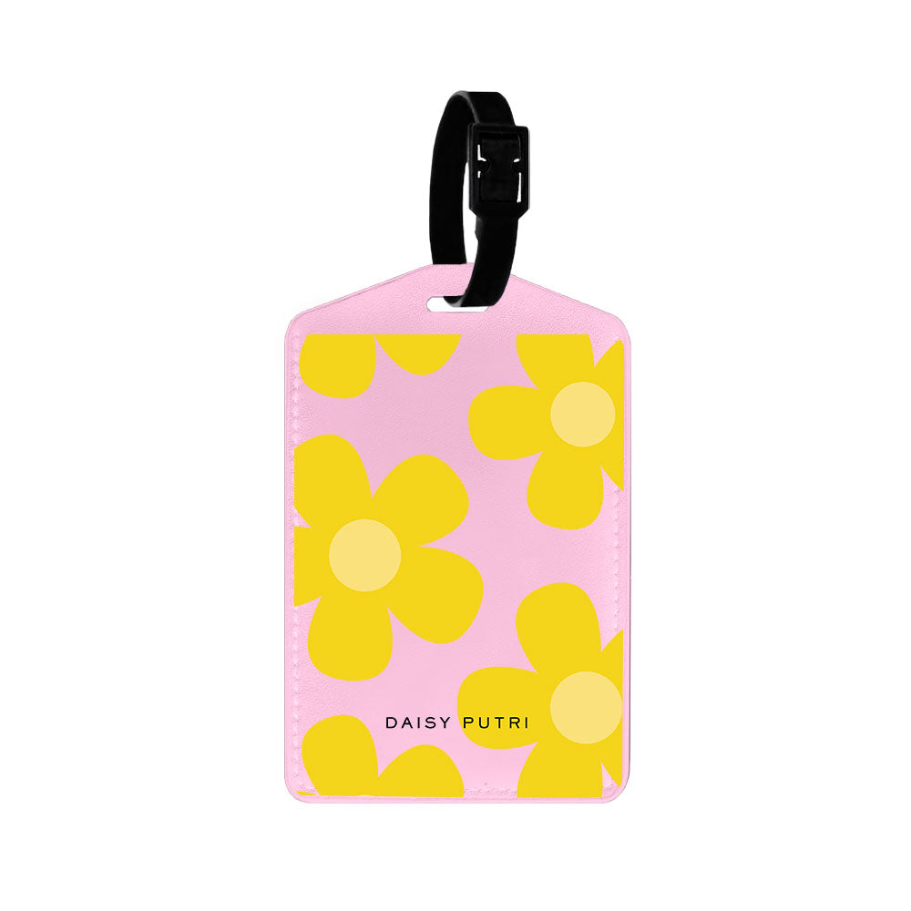 Vegan Leather Bag Tag - Daisy Sunshine