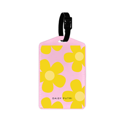 Vegan Leather Bag Tag - Daisy Sunshine