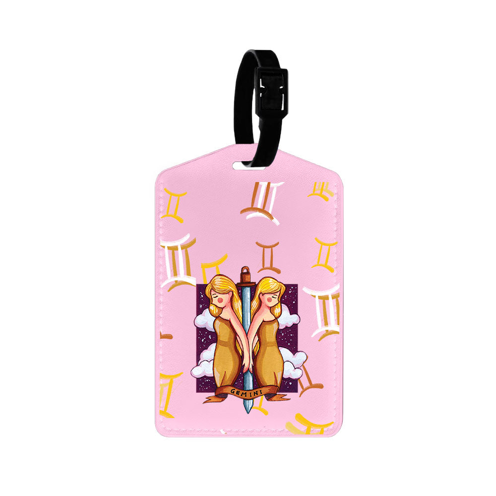 Vegan Leather Bag Tag - Gemini