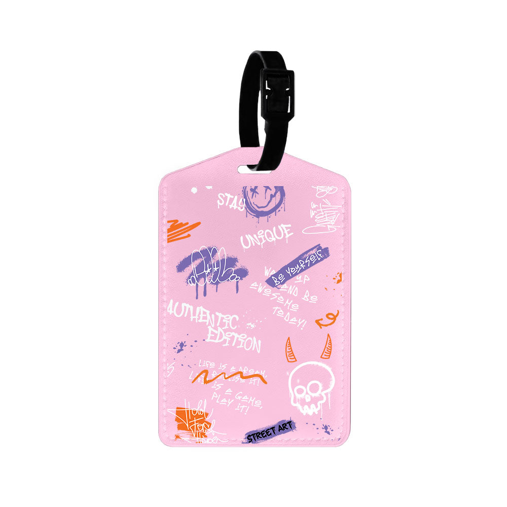 Vegan Leather Bag Tag - Graffiti