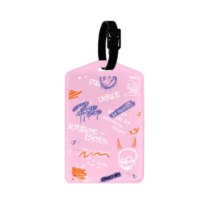 Vegan Leather Bag Tag - Graffiti