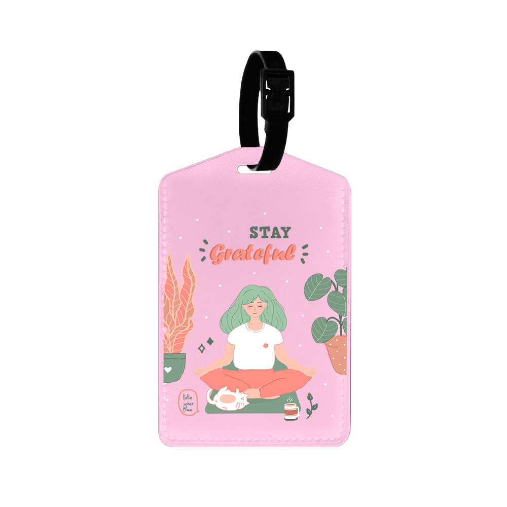 Vegan Leather Bag Tag - Grateful