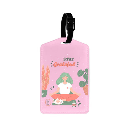 Vegan Leather Bag Tag - Grateful