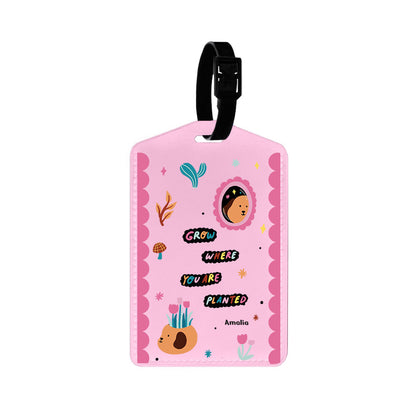 Vegan Leather Bag Tag - Grow Where You Are Planted