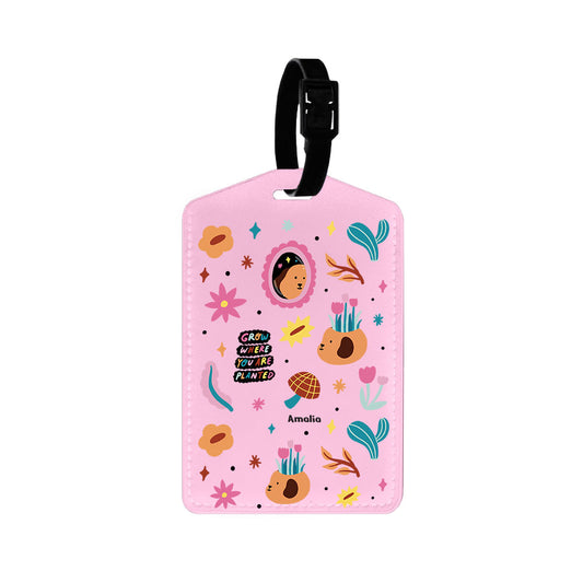 Vegan Leather Bag Tag - Grow and Bloom