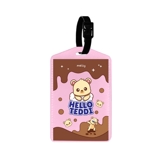 Vegan Leather Bag Tag - Hello Teddy 1.0