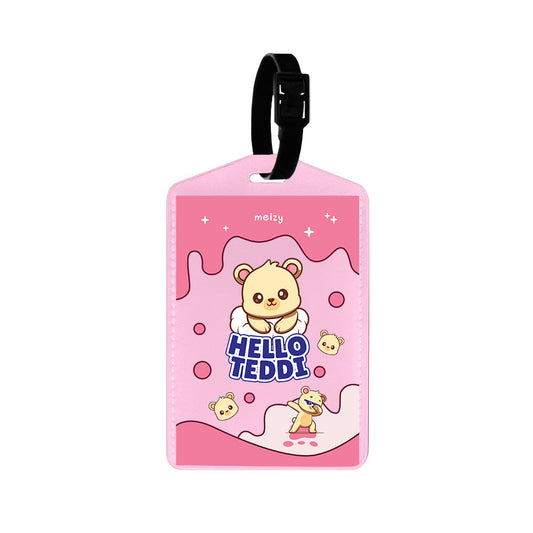 Vegan Leather Bag Tag - Hello Teddy 2.0