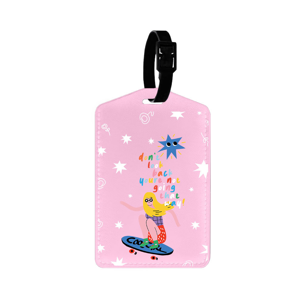 Vegan Leather Bag Tag - Keep Moving