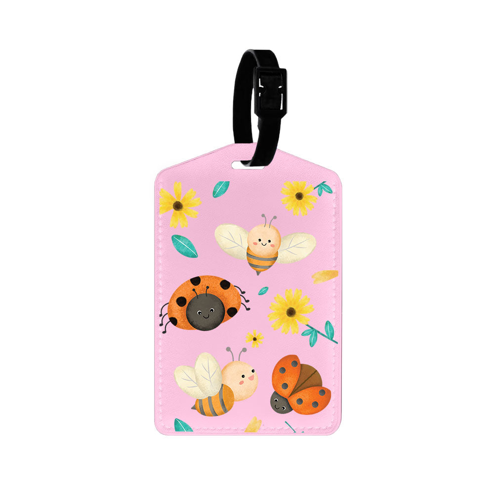 Vegan Leather Bag Tag - Lady Bug & Bee