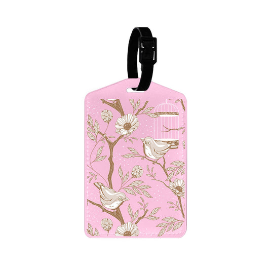 Vegan Leather Bag Tag - Lovebird Monochrome 3.0