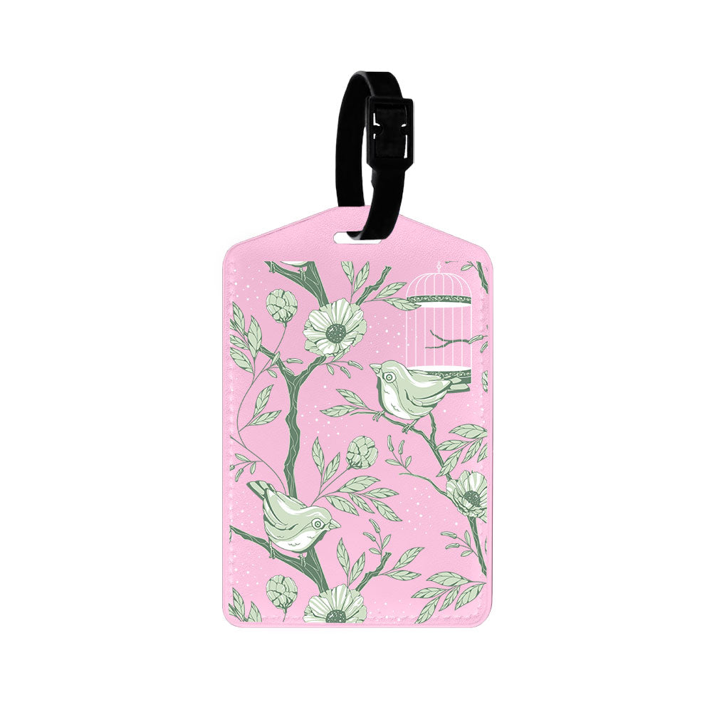 Vegan Leather Bag Tag - Lovebird Monochrome 4.0