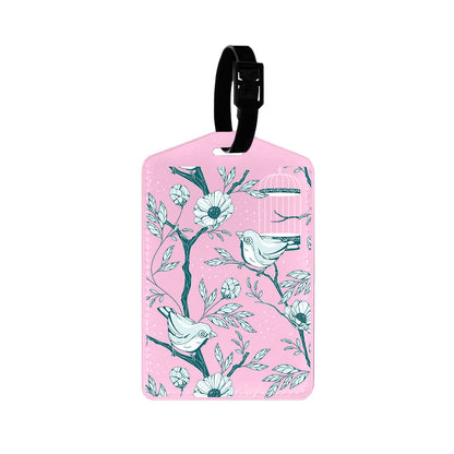 Vegan Leather Bag Tag - Lovebird Monochrome 6.0