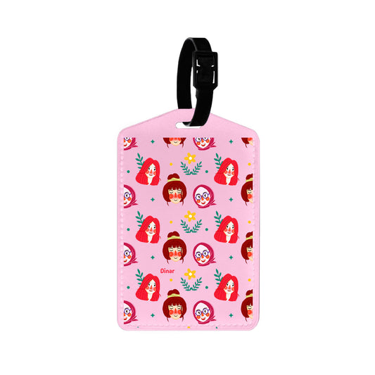 Vegan Leather Bag Tag - Lovely Faces