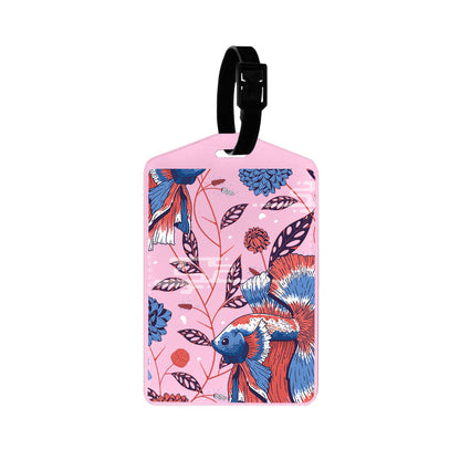 Vegan Leather Bag Tag - Fish & Floral 2.0