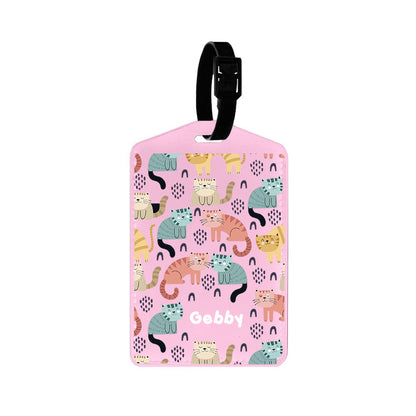 Vegan Leather Bag Tag - Rainbow Meow 1.0