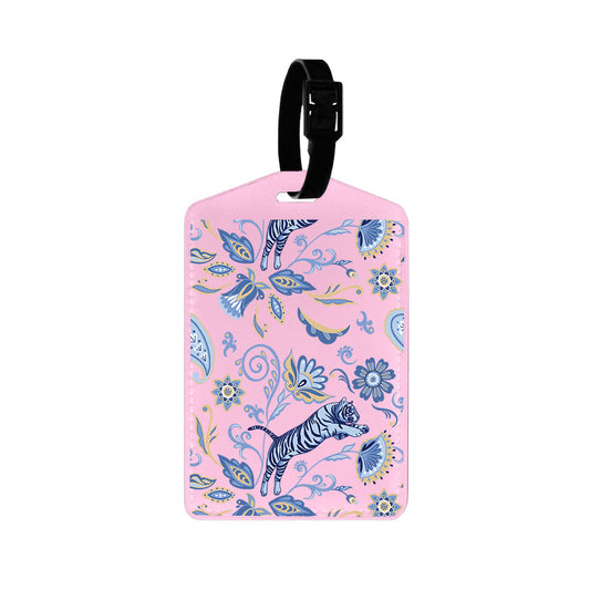 Vegan Leather Bag Tag - Tiger & Floral
