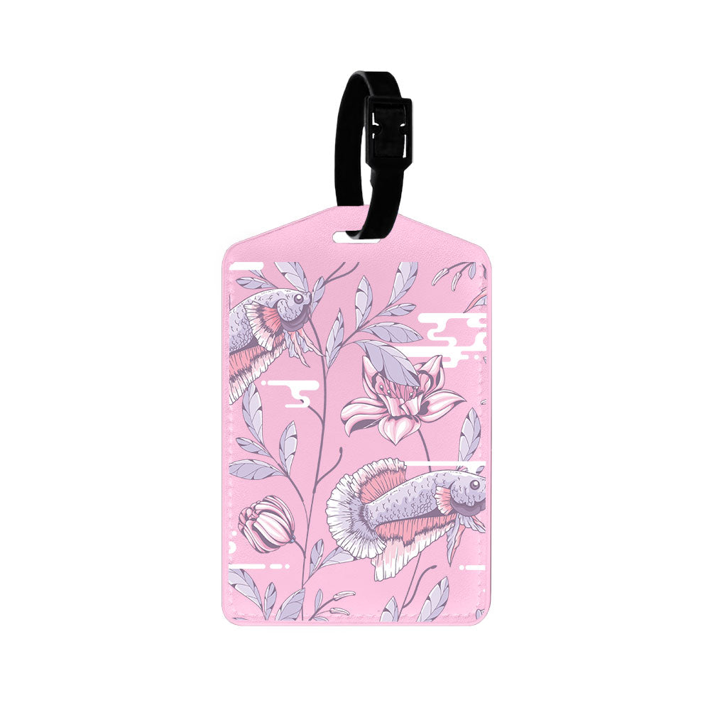 Vegan Leather Bag Tag - Fish & Floral 1.0