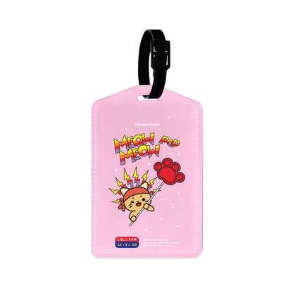 Vegan Leather Bag Tag - Meow Pop 1.0
