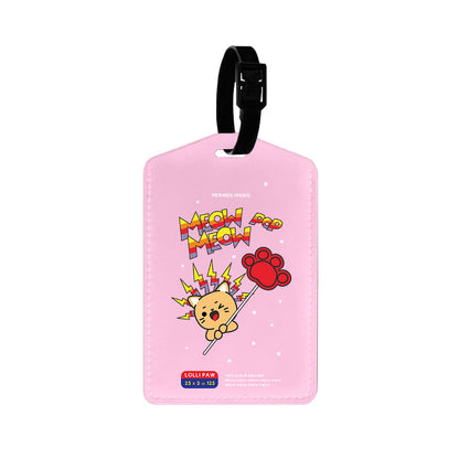 Vegan Leather Bag Tag - Meow Pop 2.0