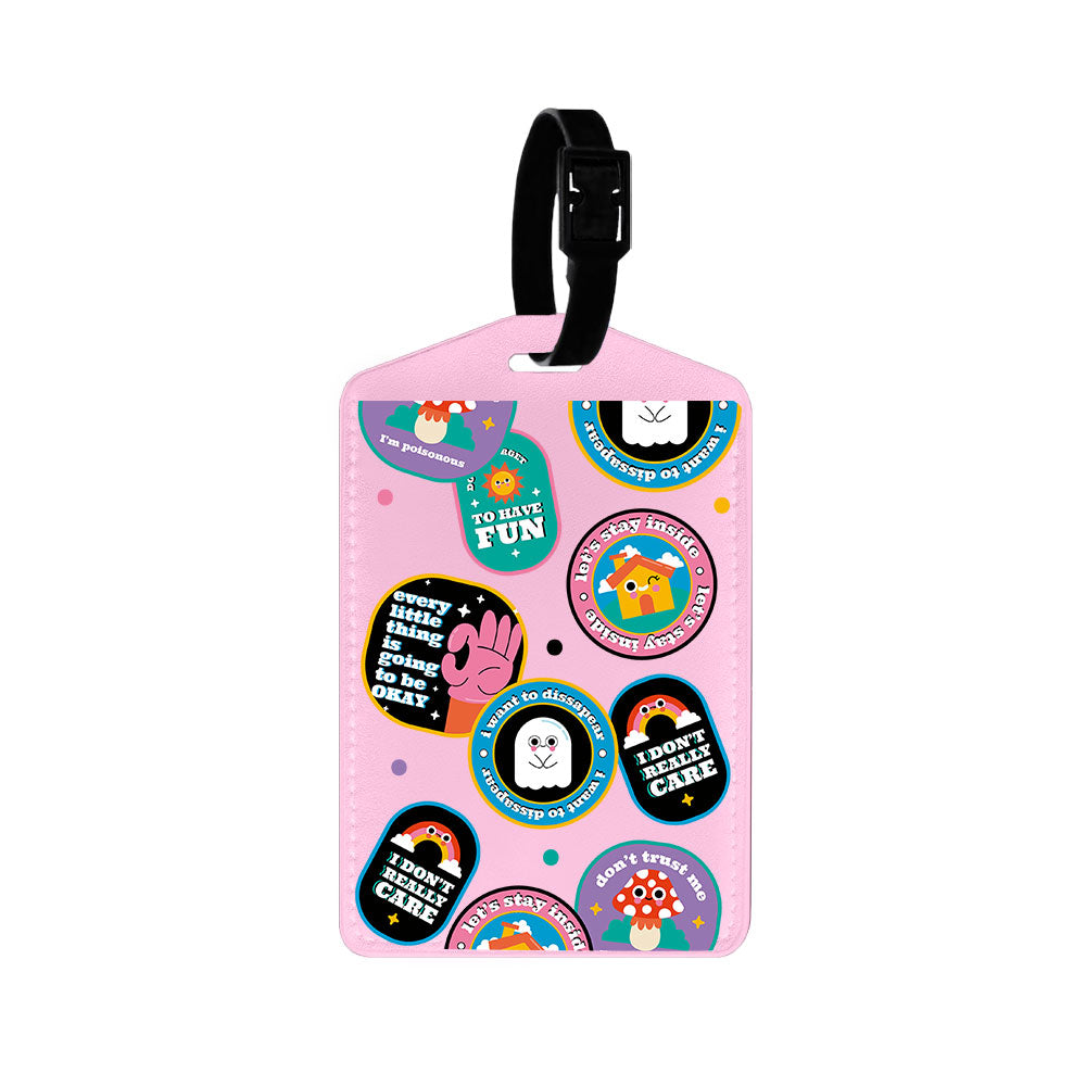 Vegan Leather Bag Tag - Monster Sticker Pack