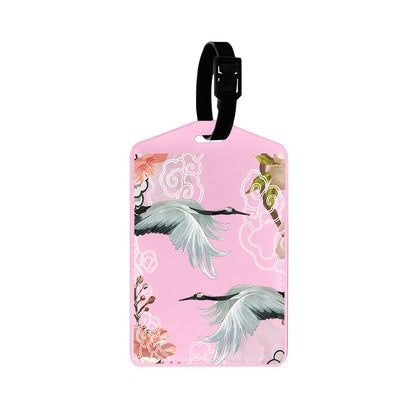 Vegan Leather Bag Tag - Oil Painting Birds
