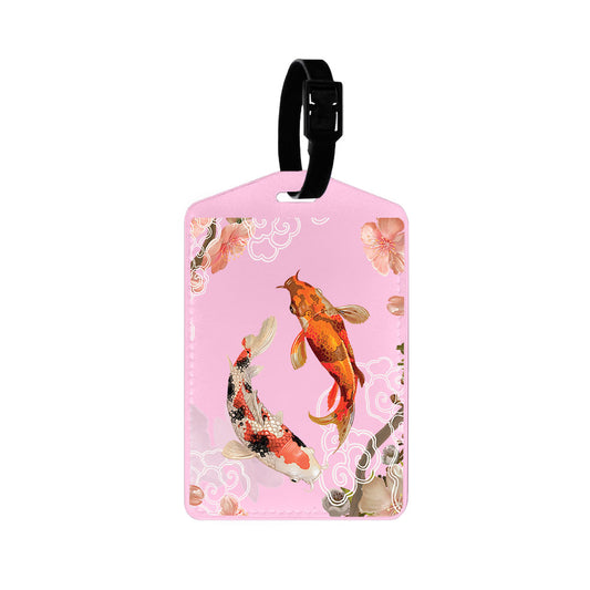 Vegan Leather Bag Tag - Oil Painting Koi