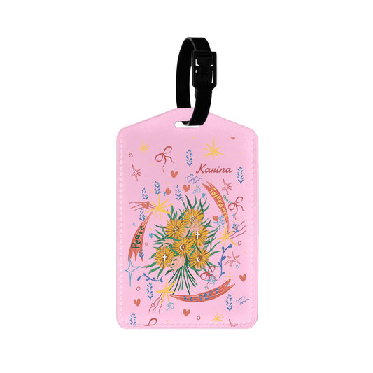 Vegan Leather Bag Tag - Peace