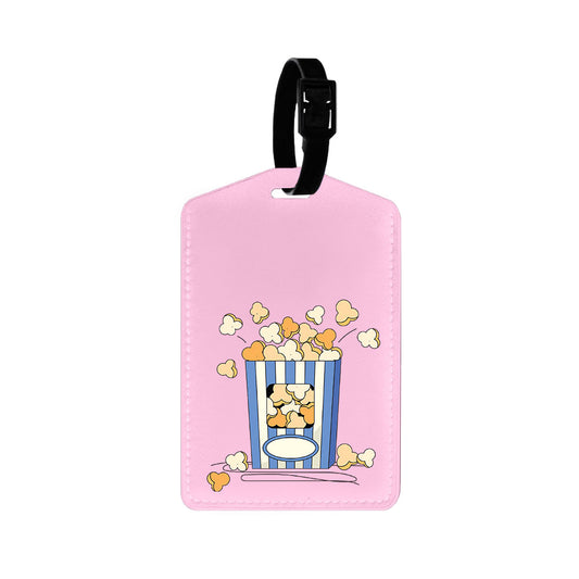 Vegan Leather Bag Tag - Pop Corn