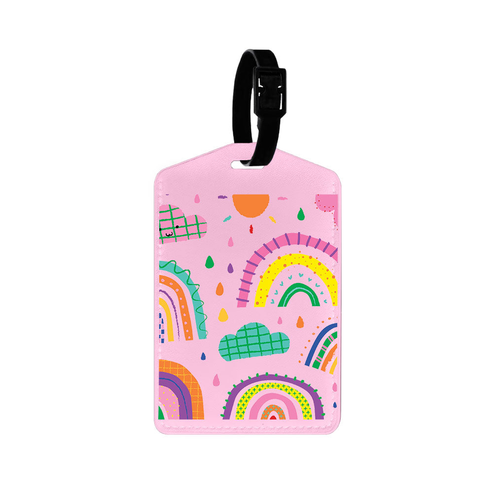 Vegan Leather Bag Tag - Rainbow