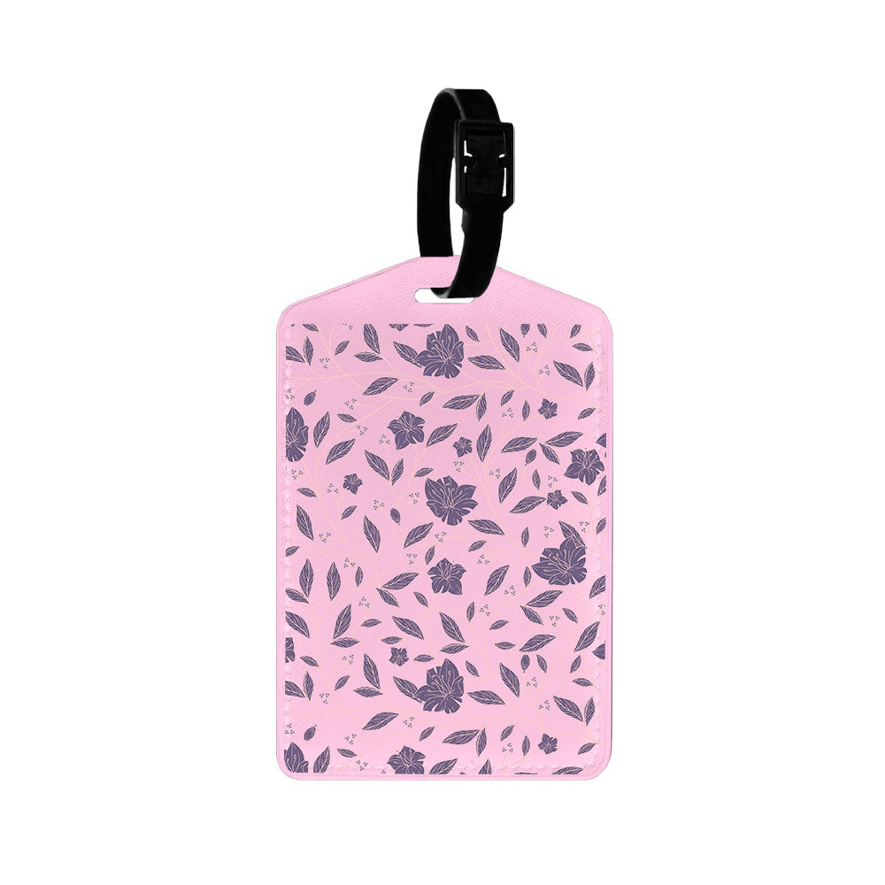 Vegan Leather Bag Tag - Sketchy Flower 4.0