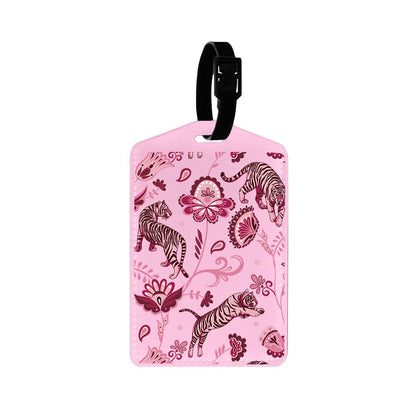 Vegan Leather Bag Tag - Tiger & Floral 2.0