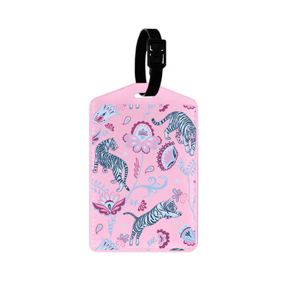 Vegan Leather Bag Tag - Tiger & Floral 3.0