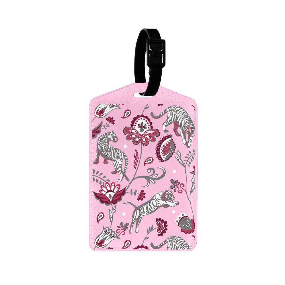 Vegan Leather Bag Tag - Tiger & Floral 6.0