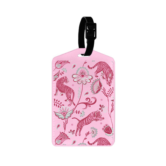 Vegan Leather Bag Tag - Tiger & Floral 7.0