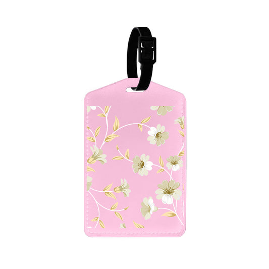 Vegan Leather Bag Tag - White Magnolia
