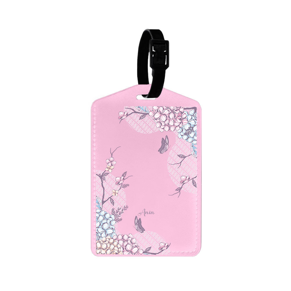 Vegan Leather Bag Tag - Batik Floral
