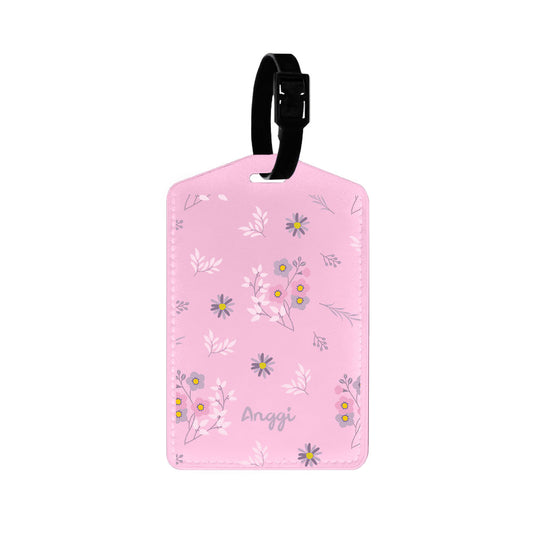 Vegan Leather Bag Tag - Cherry Blossom