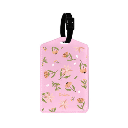 Vegan Leather Bag Tag - Cosmos Flower