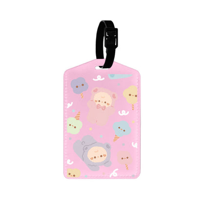 Vegan Leather Bag Tag - Cotton Teddy