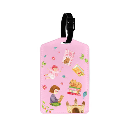 Vegan Leather Bag Tag - Fairy Cat