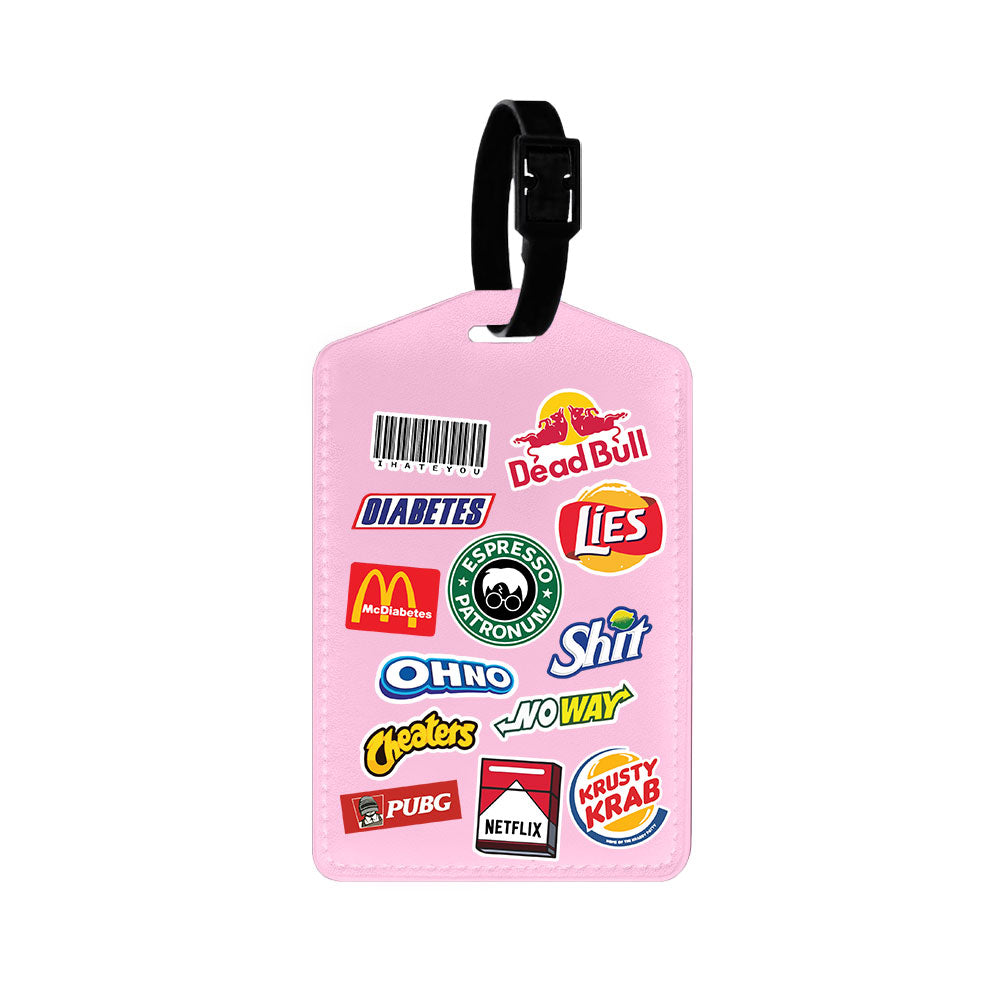 Vegan Leather Bag Tag - Food Parody