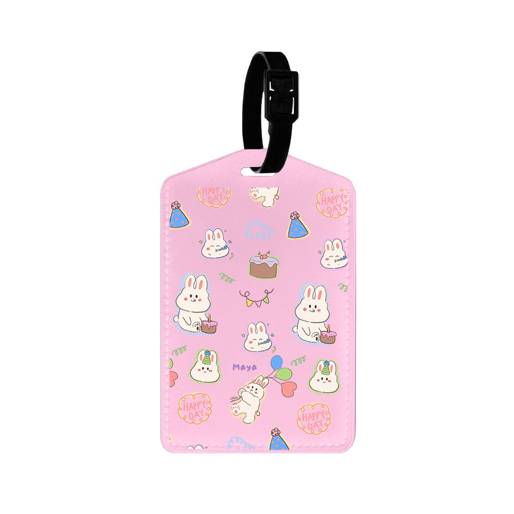 Vegan Leather Bag Tag - Fun Party