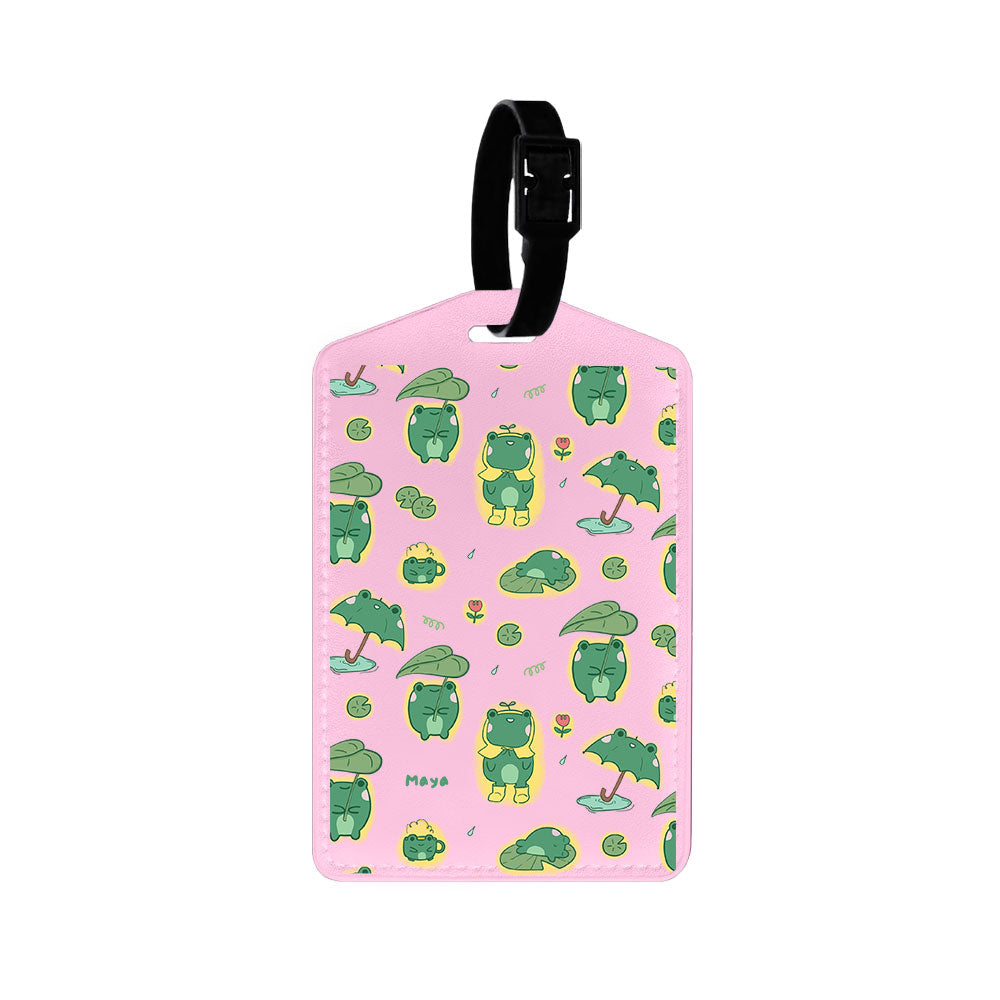 Vegan Leather Bag Tag - Happy Rain