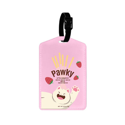 Vegan Leather Bag Tag - Pawky Cat