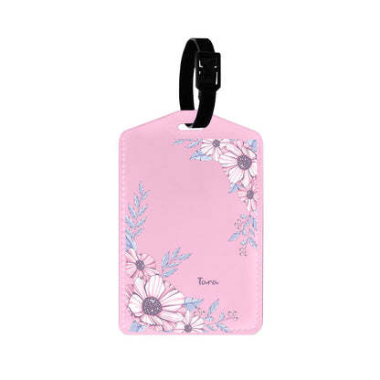 Vegan Leather Bag Tag - Pink Blossom