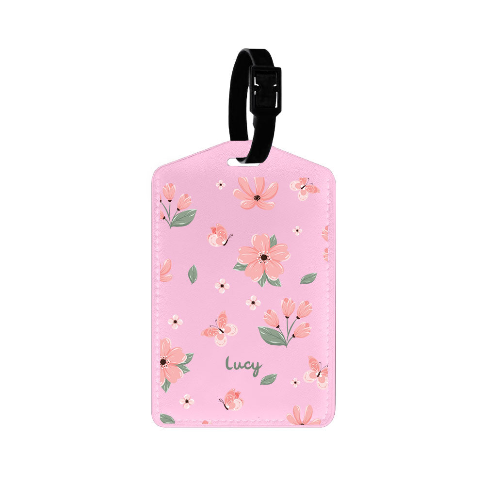 Vegan Leather Bag Tag - Pink Delight