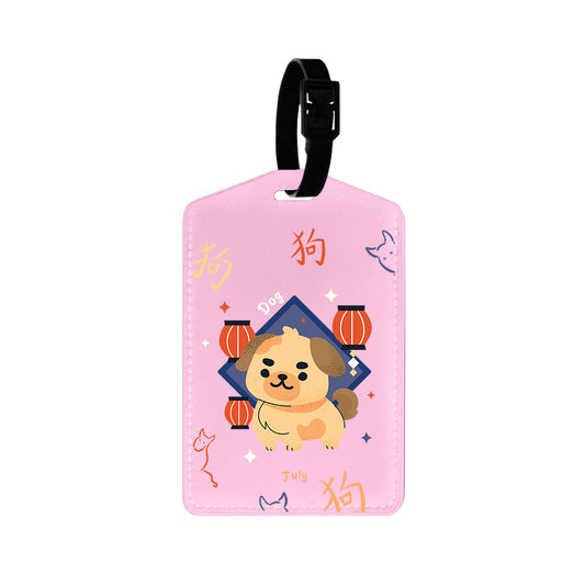 Vegan Leather Bag Tag - Dog (Chinese Zodiac / Shio)