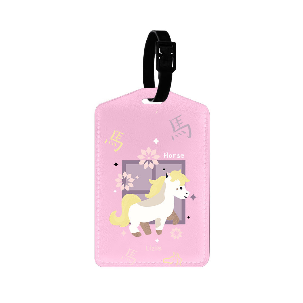 Vegan Leather Bag Tag - Horse (Chinese Zodiac / Shio)