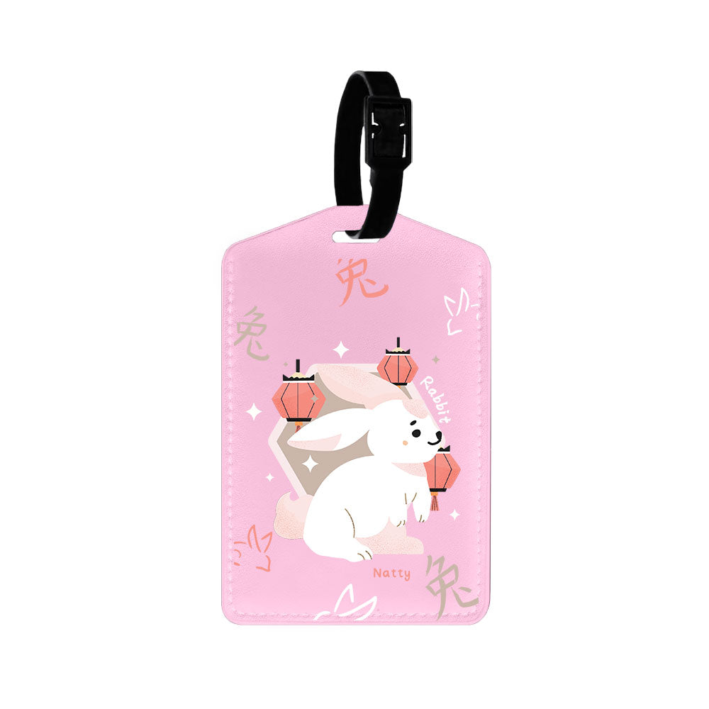 Vegan Leather Bag Tag - Rabbit (Chinese Zodiac / Shio)