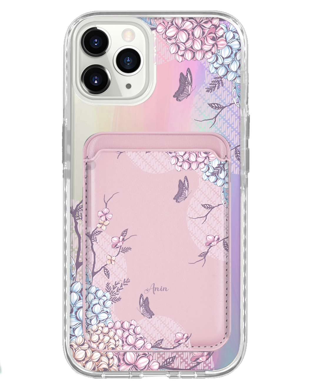 iPhone Magnetic Wallet Holo Case - Batik Floral